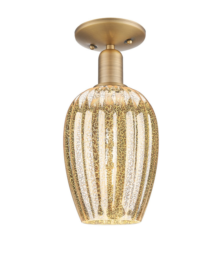 Innovations - 716-1C-BB-G457-6ME - One Light Semi-Flush Mount - Arcadia - Brushed Brass