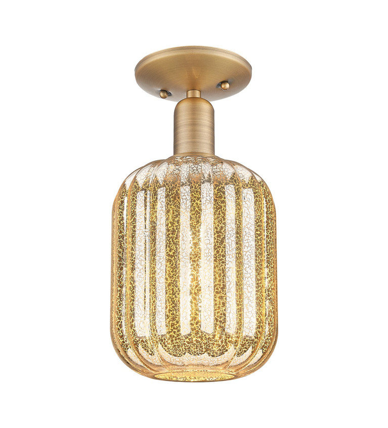 Innovations - 716-1C-BB-G460-7ME - One Light Semi-Flush Mount - Arcadia - Brushed Brass