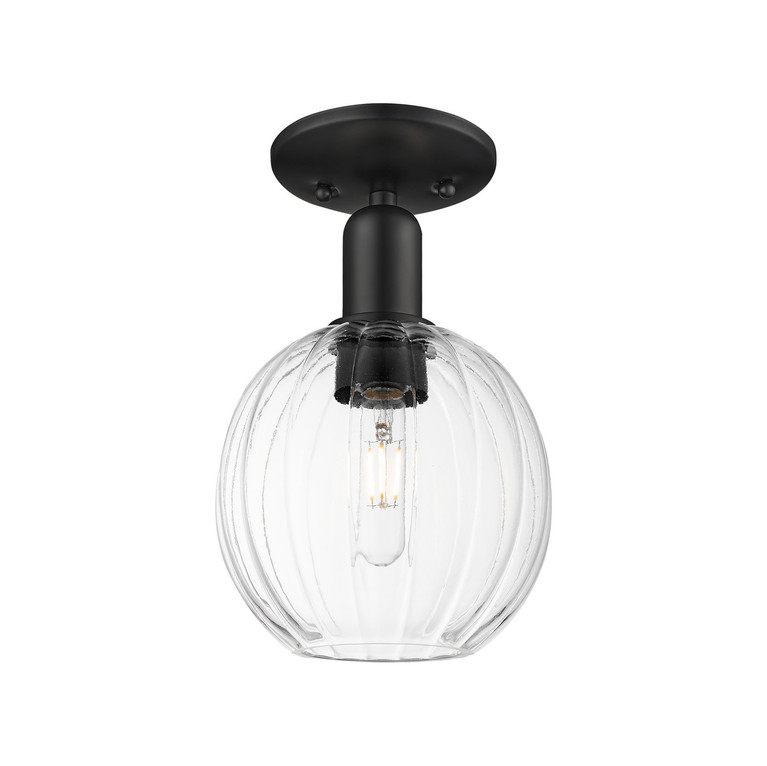 Innovations - 716-1C-BK-G458-7CL - One Light Semi-Flush Mount - Arcadia - Matte Black