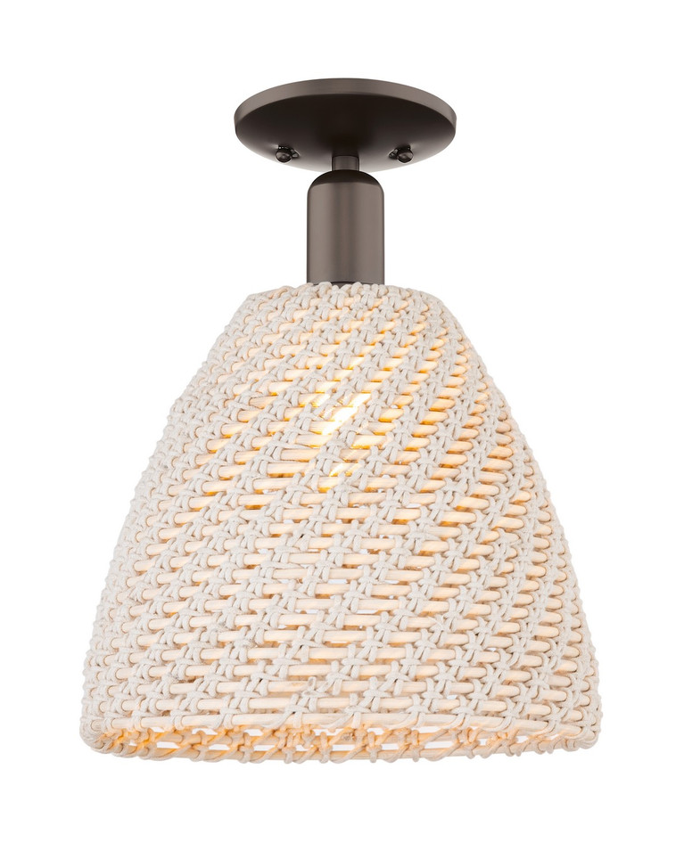 Innovations - 716-1C-OB-NBD-12-NAT - One Light Semi-Flush Mount - Arcadia - Oil Rubbed Bronze