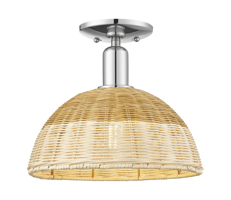 Innovations - 716-1C-PC-NBD2-12-NAT - One Light Semi-Flush Mount - Arcadia - Polished Chrome