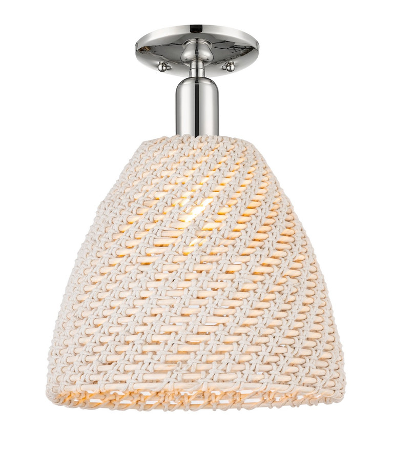 Innovations - 716-1C-PN-NBD-12-NAT - One Light Semi-Flush Mount - Arcadia - Polished Nickel