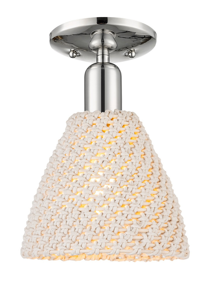 Innovations - 716-1C-PN-NBD-75-NAT - One Light Semi-Flush Mount - Arcadia - Polished Nickel