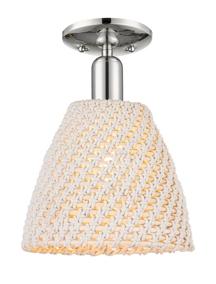 Innovations - 716-1C-PN-NBD-9-NAT - One Light Semi-Flush Mount - Arcadia - Polished Nickel
