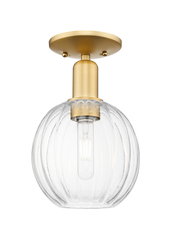 Innovations - 716-1C-SG-G458-7CL - One Light Semi-Flush Mount - Arcadia - Satin Gold