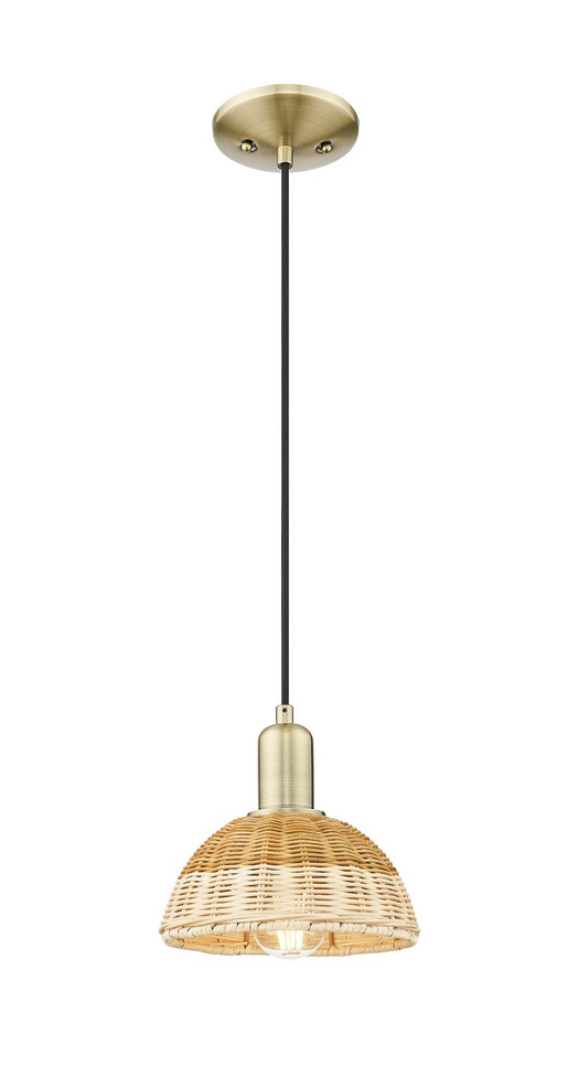 Innovations - 716-1P-AB-NBD2-75-NAT - One Light Mini Pendant - Arcadia - Antique Brass