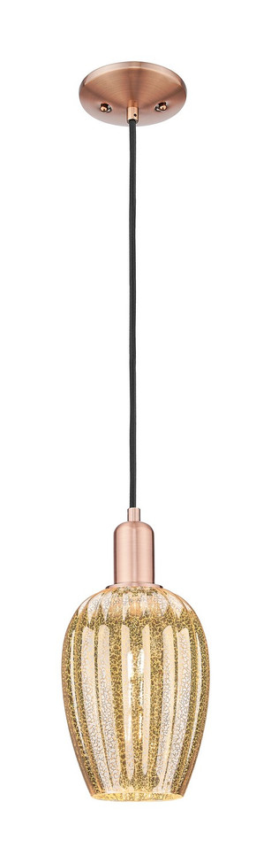 Innovations - 716-1P-AC-G457-6ME - One Light Mini Pendant - Arcadia - Antique Copper