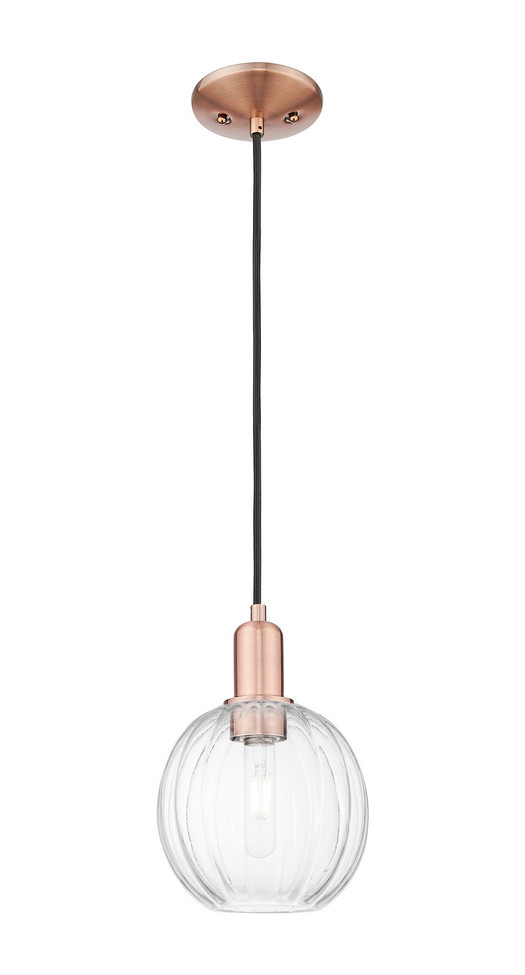 Innovations - 716-1P-AC-G458-7CL - One Light Mini Pendant - Arcadia - Antique Copper