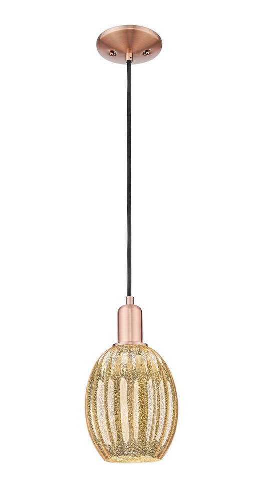Innovations - 716-1P-AC-G459-6ME - One Light Mini Pendant - Arcadia - Antique Copper
