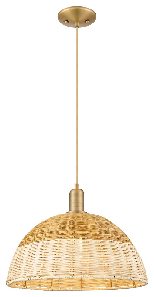 Innovations - 716-1P-BB-NBD2-16-NAT - One Light Mini Pendant - Arcadia - Brushed Brass