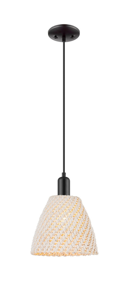 Innovations - 716-1P-BK-NBD-9-NAT - One Light Mini Pendant - Arcadia - Matte Black