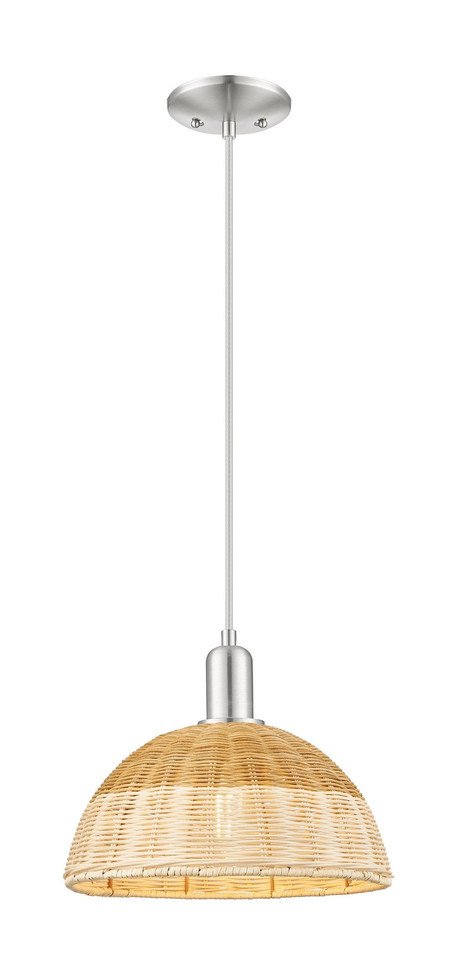 Innovations - 716-1P-SN-NBD2-12-NAT - One Light Mini Pendant - Arcadia - Brushed Satin Nickel