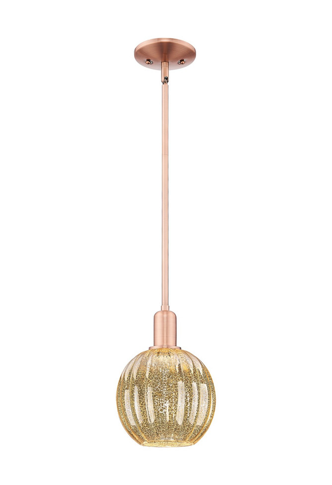 Innovations - 716-1S-AC-G458-7ME - One Light Mini Pendant - Arcadia - Antique Copper