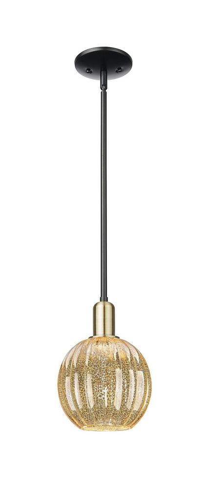 Innovations - 716-1S-BAB-G458-7ME - One Light Mini Pendant - Arcadia - Black Antique Brass