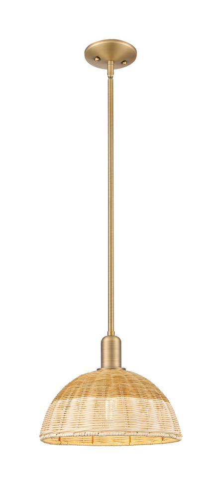 Innovations - 716-1S-BB-NBD2-12-NAT - One Light Mini Pendant - Arcadia - Brushed Brass
