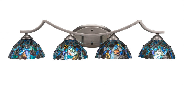 Toltec Lighting - 554-GP-9955 - Four Light Bath Bar - Zilo - Graphite