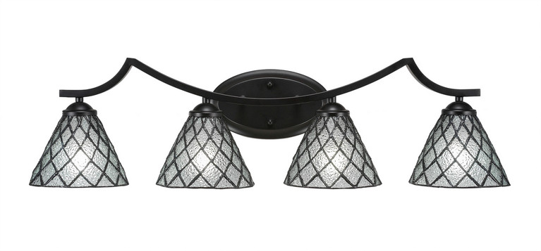 Toltec Lighting - 554-MB-9185 - Four Light Bath Bar - Zilo - Matte Black