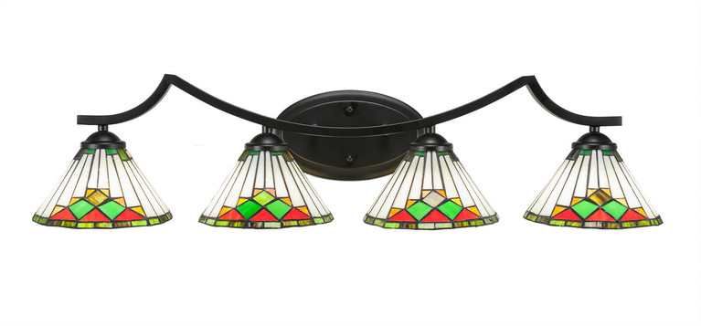 Toltec Lighting - 554-MB-9375 - Four Light Bath Bar - Zilo - Matte Black