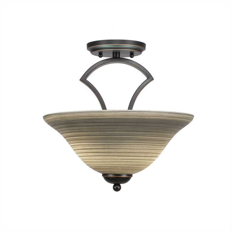 Toltec Lighting - 563-DG-604 - Two Light Semi-Flush Mount - Zilo - Dark Granite