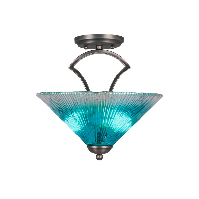 Toltec Lighting - 563-GP-448 - Two Light Semi-Flush Mount - Zilo - Graphite