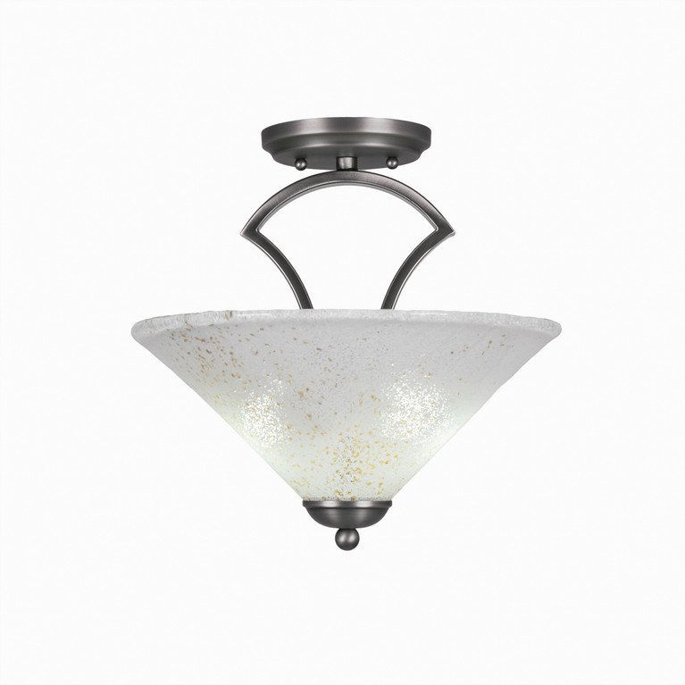 Toltec Lighting - 563-GP-702 - Two Light Semi-Flush Mount - Zilo - Graphite