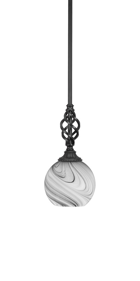 Toltec Lighting - 80-MB-4109 - One Light Mini Pendant - Eleganté - Matte Black
