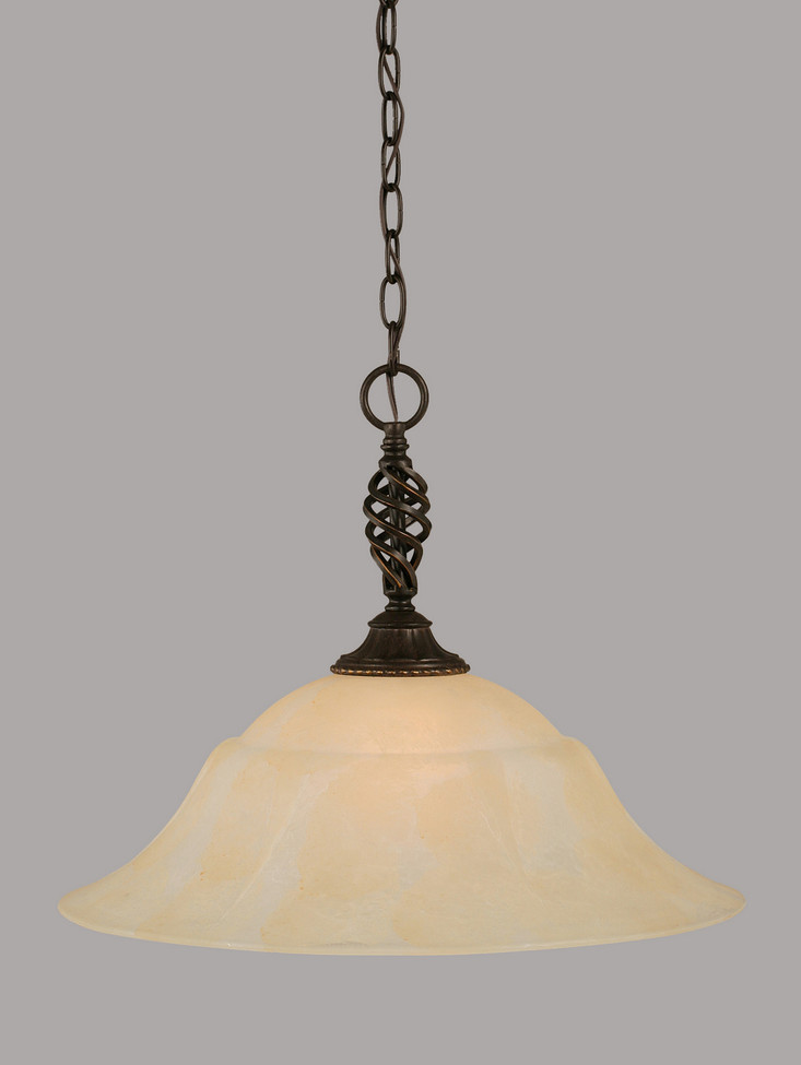 Toltec Lighting - 82-DG-53813 - One Light Pendant - Eleganté - Dark Granite