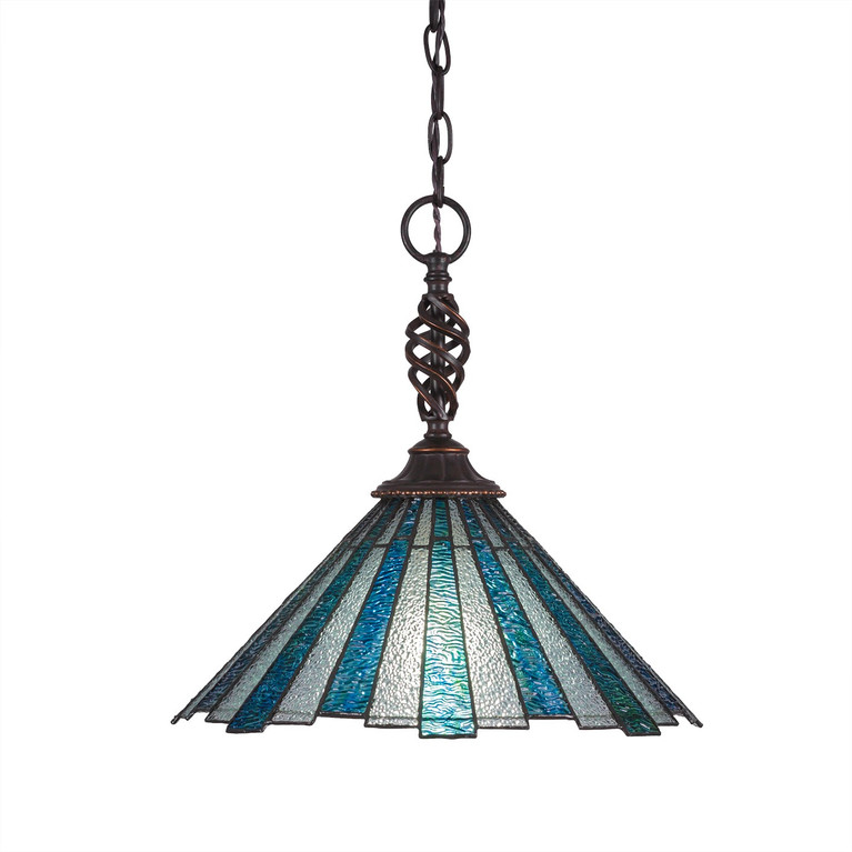 Toltec Lighting - 82-DG-932 - One Light Pendant - Eleganté - Dark Granite