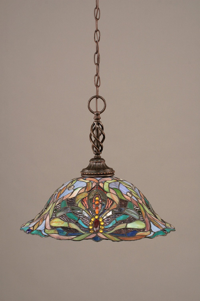 Toltec Lighting - 82-DG-990 - One Light Pendant - Eleganté - Dark Granite