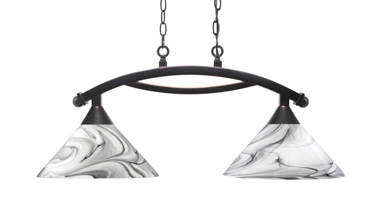 Toltec Lighting - 872-BC-2129 - Two Light Island Pendant - Bow - Black Copper
