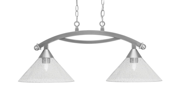 Toltec Lighting - 872-BN-2122 - Two Light Island Pendant - Bow - Brushed Nickel