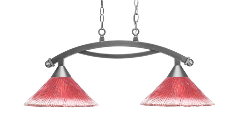Toltec Lighting - 872-BN-706 - Two Light Island Pendant - Bow - Brushed Nickel