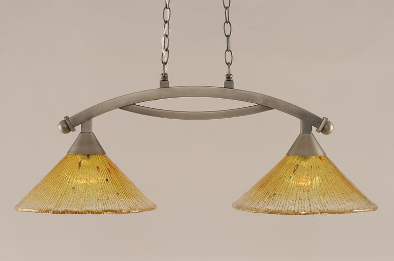 Toltec Lighting - 872-BN-774 - Two Light Island Bar - Bow - Brushed Nickel