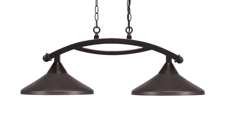 Toltec Lighting - 872-DG-422-DG - Two Light Island Pendant - Bow - Dark Granite