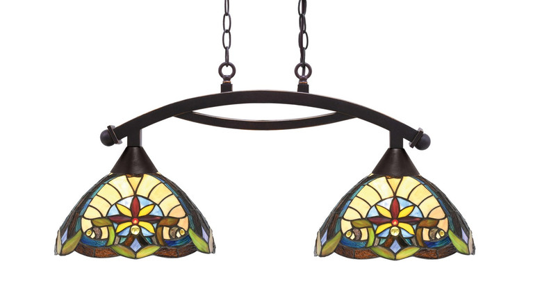 Toltec Lighting - 872-DG-9369 - Two Light Island Pendant - Bow - Dark Granite
