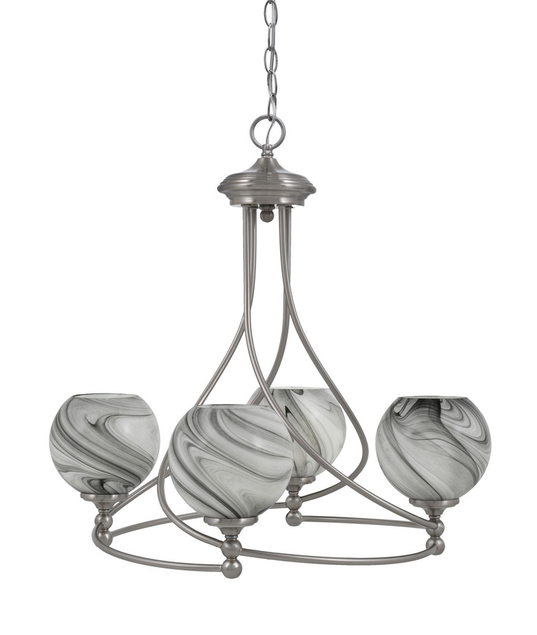Toltec Lighting - 904-BN-4109 - Four Light Chandelier - Capri - Brushed Nickel