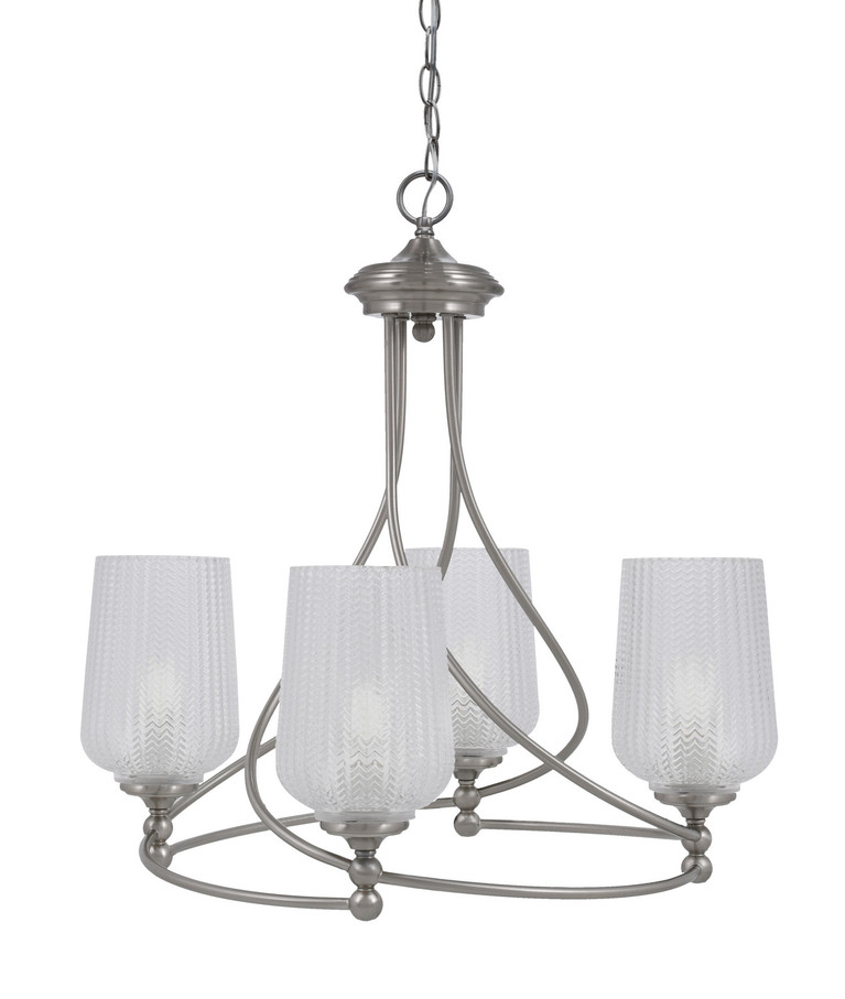Toltec Lighting - 904-BN-4250 - Four Light Chandelier - Capri - Brushed Nickel