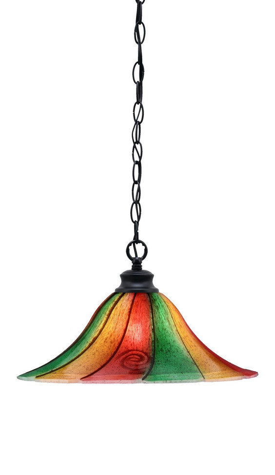 Toltec Lighting - 92-MB-767 - One Light Pendant - Chain - Matte Black