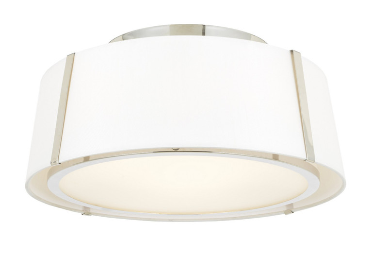 Crystorama - FUL-905-PN - Three Light Semi Flush Mount - Fulton - Polished Nickel