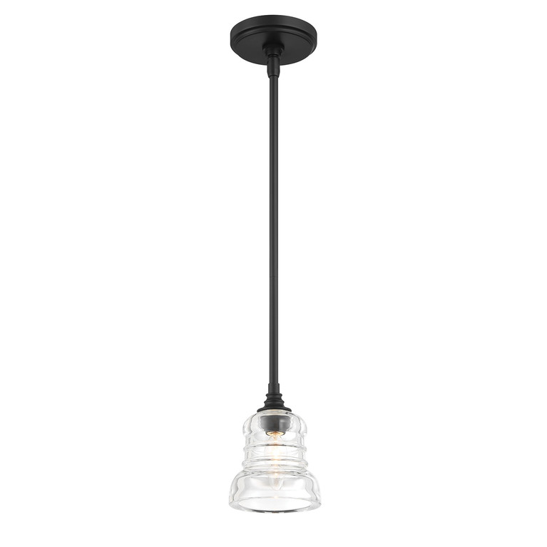 Crystorama - GRG-1040-MK - One Light Mini Pendant - Gregory - Matte Black