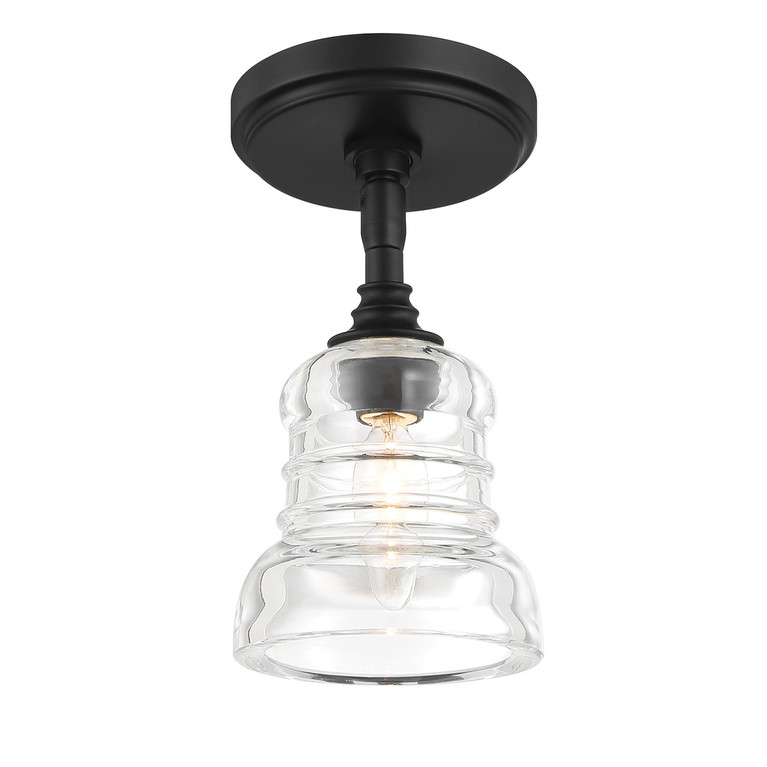 Crystorama - GRG-1040-MK_CEILING - One Light Semi Flush Mount - Gregory - Matte Black