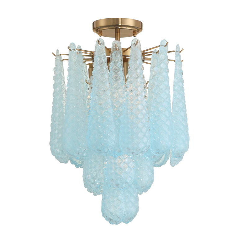 Crystorama - OLL-6004-AG-BL_CEILING - Four Light Semi Flush Mount - Ollie - Aged Brass
