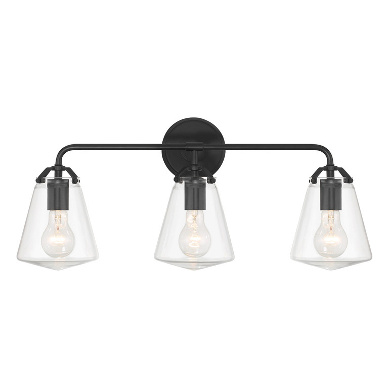Crystorama - VSS-7013-MK - Three Light Bath - Voss - Matte Black