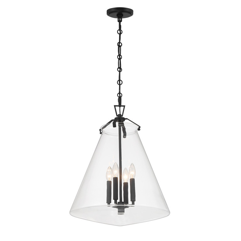 Crystorama - VSS-7018-MK - Four Light Pendant - Voss - Matte Black