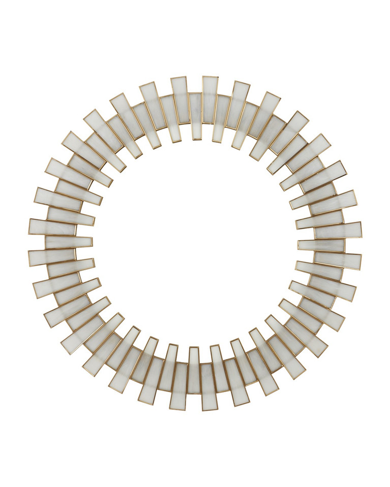Currey and Company - 1000-0145 - Mirror - Glasdele - Antique Brass/White