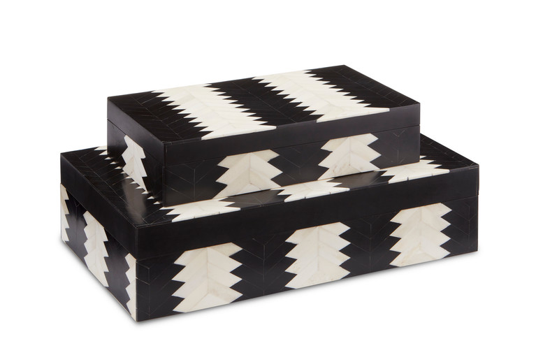 Currey and Company - 1200-0450 - Box Set of 2 - Arrow - Black/White/Natural