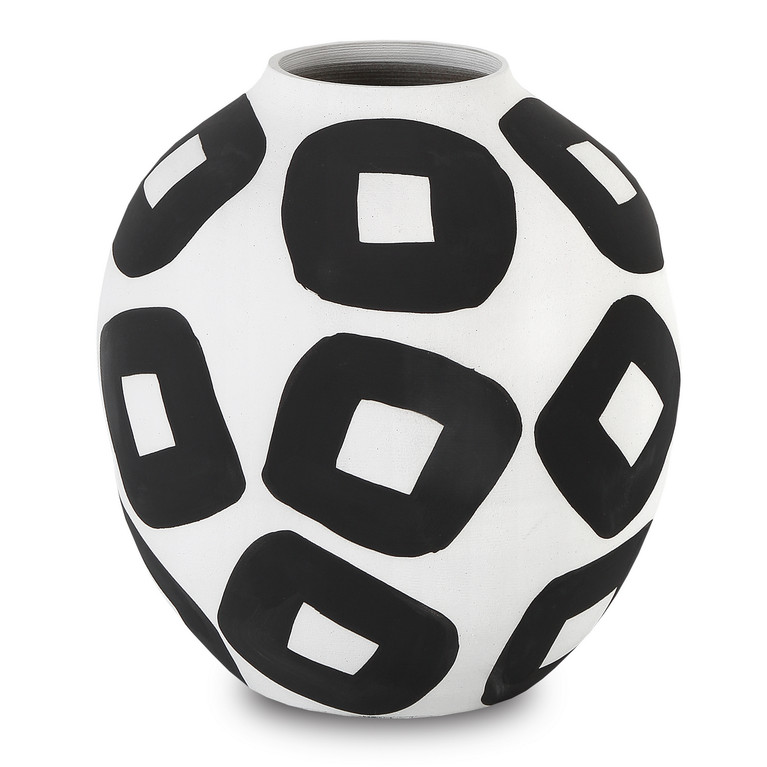 Currey and Company - 1200-0603 - Vase - Pagliacii Collection - White/Black