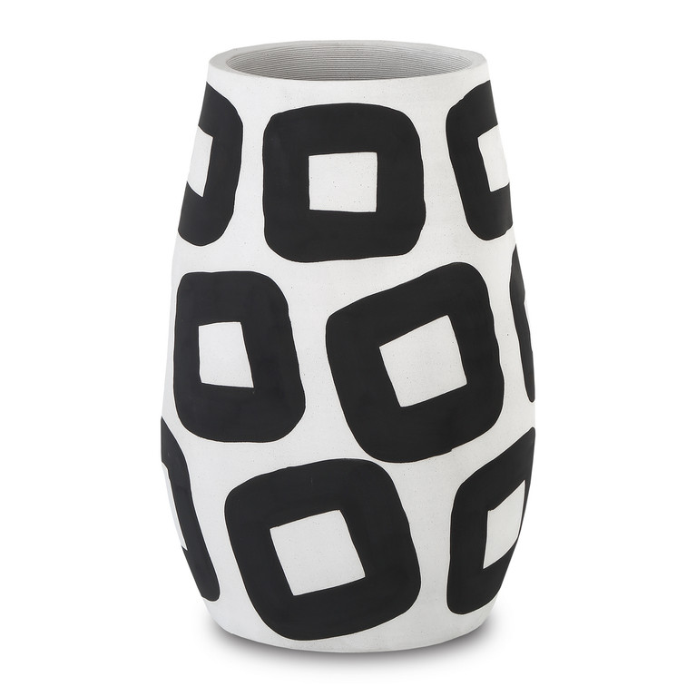 Currey and Company - 1200-0606 - Vase - Pagliacii Collection - White/Black