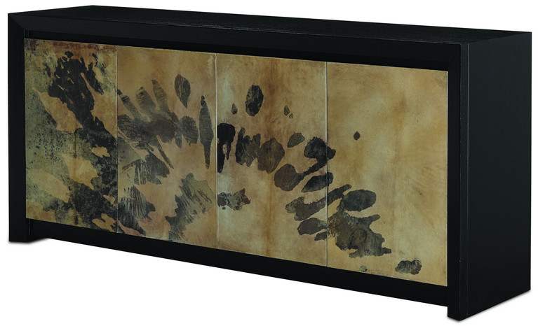 Currey and Company - 3000-0032 - Credenza - Karlson - Stained Vellum/Caviar Black/Faux Bone