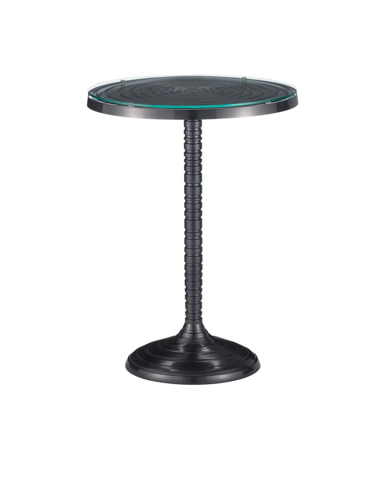 Currey and Company - 4000-0202 - Accent Table - Erno - Black Nickel/Clear